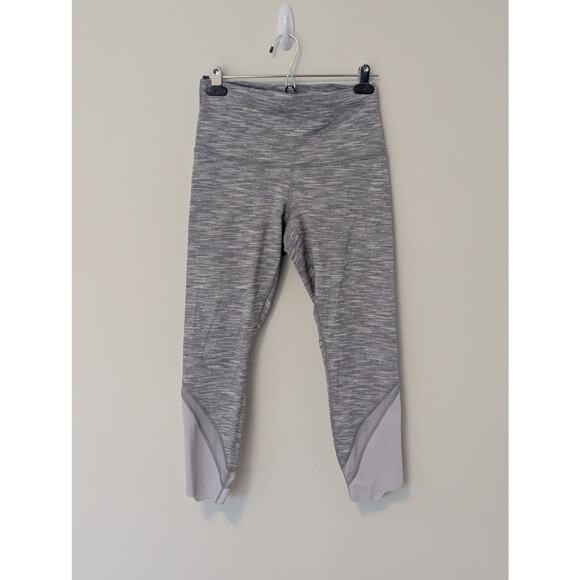 Lululemon Wunder Under Scalloped Hem High-Rise Crop 23" Full-On Luon Gray Sz 8 - Picture 2 of 8